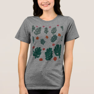 T-shirt En Tri-matière terre et mer : doodé motif fleurs & plante