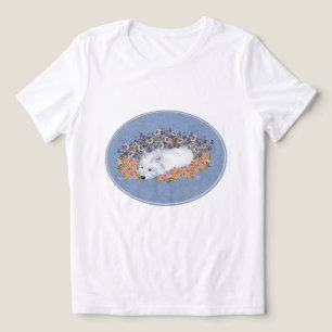 T-shirt En Tri-matière Terrier West Highland Blanc Floral