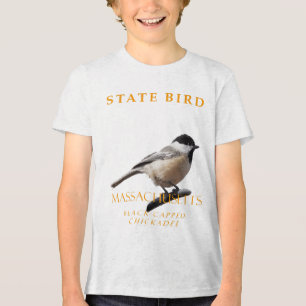 T-shirt En Tri-matière Territoire du Massachusetts Oiseau Le mésangeai