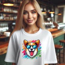 Tête amusante de chien Corgi
