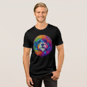 T-shirt En Tri-matière tête de caniche arc-en-ciel (Recto plein)