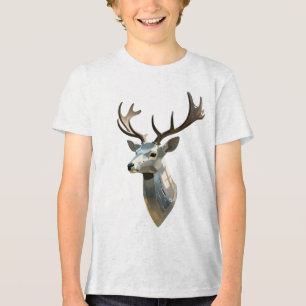 T-shirt En Tri-matière Tête de cerf cybernétique métallique Art mural tro