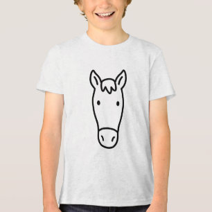 T-shirt En Tri-matière Tête de Cheval Minimaliste Simple