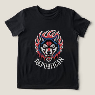 T-shirt En Tri-matière Tête de loup de feu agressif Loup de feu gras anim