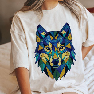 T-shirt En Tri-matière Tête de loup géométrique en art polygonal