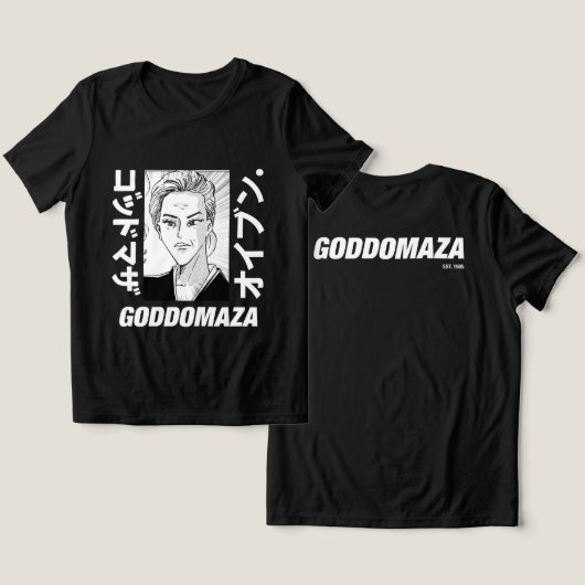 T-SHIRT EN TRI-MATIÈRE TÊTE MOMOKO ORIGINALE BW AVEC TEXTE GRAS NOIR (Design Recto & Verso)