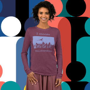 T-shirt En Tri-matière Texte éditable Impression d'art de mouettes mignon