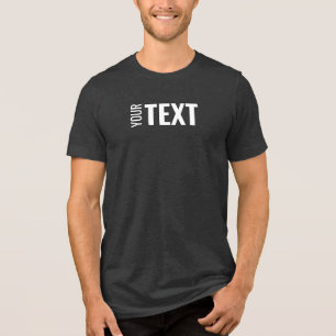 T-shirt En Tri-matière Texte Élégant Personnalisé Moderne Hommes Noir de 