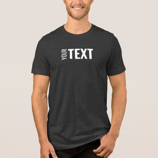 T-shirt En Tri-matière Texte Élégant Personnalisé Moderne Hommes Noir de (Recto)