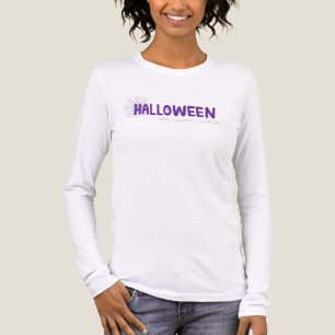 T-shirt En Tri-matière Texte Halloween en violet avec un accent de toile