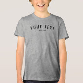 T-shirt En Tri-matière Texte personnalisé Jeunes Garçons Gray Triblend (Recto)