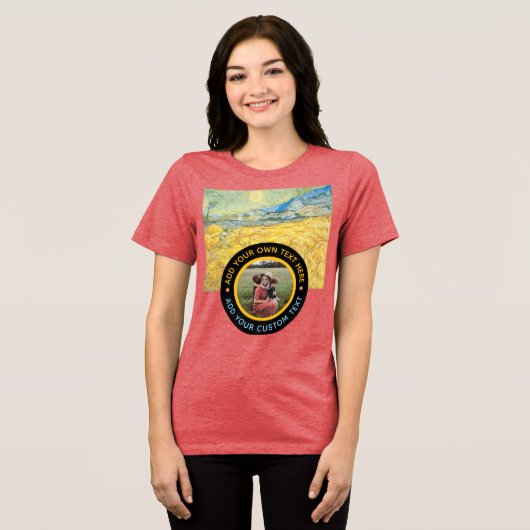 T-shirt En Tri-matière Texte Photo Personnalisé - Anniversaire des Fêtes (Recto plein)