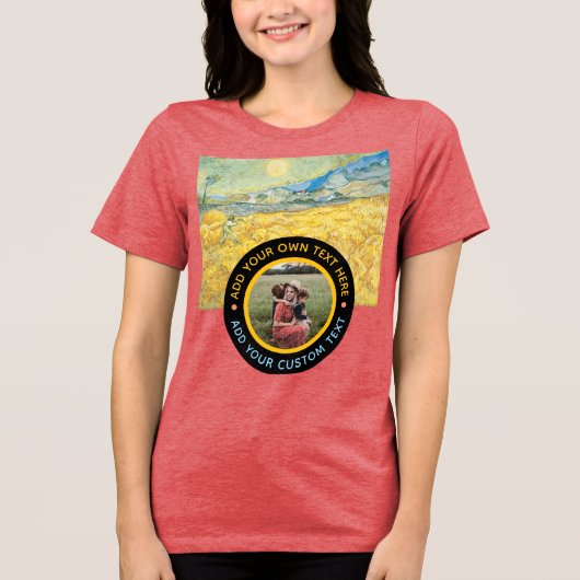 T-shirt En Tri-matière Texte Photo Personnalisé - Anniversaire des Fêtes (Recto)