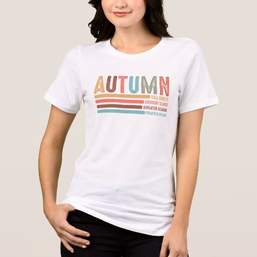 T-shirt En Tri-matière Thanksgiving Automne Automne Chandails Citrouille  (Recto)