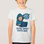 T-shirt En Tri-matière Think Before You Click - Online Safety Awareness (Recto)