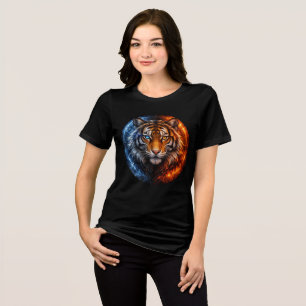 T-shirt En Tri-matière Tigre de feu et de glace – Art fantasy élémentaire