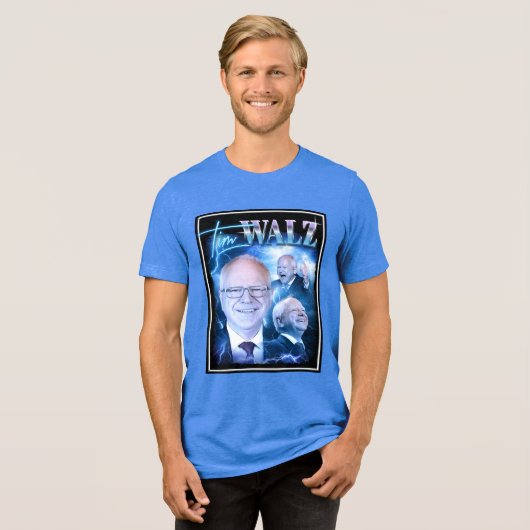 T-shirt En Tri-matière Tim Walz Retro 90s (Recto plein)