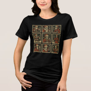 T-shirt En Tri-matière Timbre de Noël Lanterne Squelette Gothique Grille