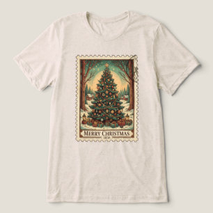 T-shirt En Tri-matière Timbre de Noël Vintage Joyeux Noël