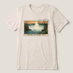 T-shirt En Tri-matière Timbre vintage de Niagara Falls