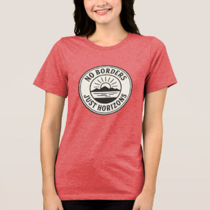 T-shirt En Tri-matière Timbre Vintage – “Pas de frontières, juste des hor