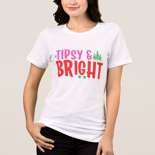 T-shirt En Tri-matière Tipsy & Bright Fun Modern Christmas (Recto)