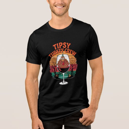 T-shirt En Tri-matière Tipsy Turkey Crew Thanksgiving Drinking Shirt (Recto)