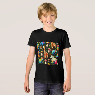 T-shirt En Tri-matière Tirage Whimsical Woodland Créatures Enfants T-shir