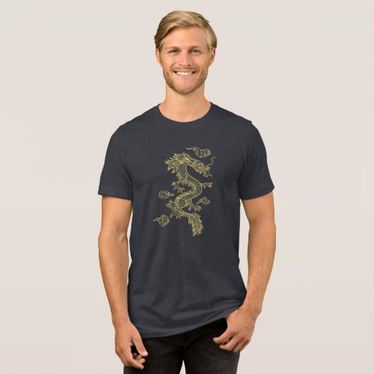 T-shirt En Tri-matière Tons or chinois Dragon (Recto plein)