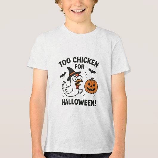 T-shirt En Tri-matière too chicken for halloween (Recto)