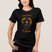 T-shirt En Tri-matière Too Cute to Spook Witch & Pumpkin Design (Recto)