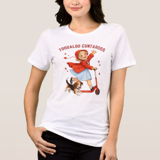 T-shirt En Tri-matière Toodaloo Cuntaroos Retro Scooter Girl With Puppy