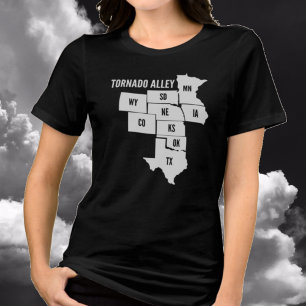 T-shirt En Tri-matière Tornado Alley State Map Storm Chaser