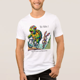 T-shirt En Tri-matière Tortue motivationnelle vs Hare Cycling Race Design