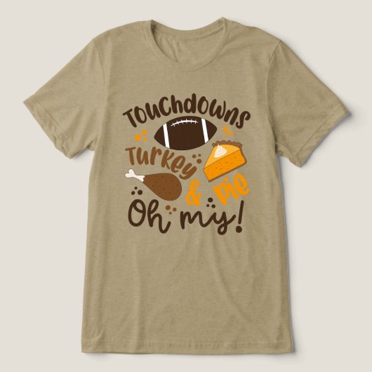 T-shirt En Tri-matière Touchdowns Turquie & tarte | Oh, mon (Design Recto)