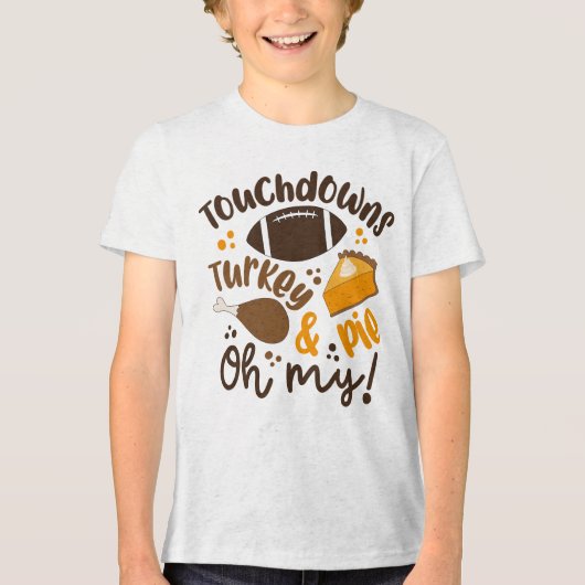 T-shirt En Tri-matière Touchdowns Turquie & tarte | Oh, mon (Recto)