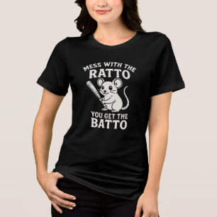 T-shirt En Tri-matière Touche au Ratto, tu as le Batto FunnyT-Shirt