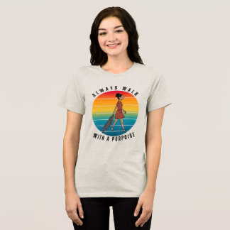 T-SHIRT EN TRI-MATIÈRE TOUJOURS MARCHER AVEC UN MARSOUIN DRÔLE