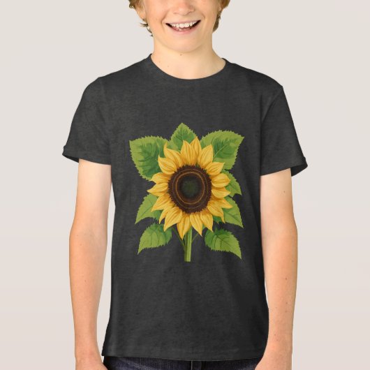 T-shirt En Tri-matière Tournesol & Soleil - Symbole de l'optimisme et de (Recto)