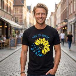 T-shirt En Tri-matière Tournesol symbole de la paix. Paix pour l'Ukraine.