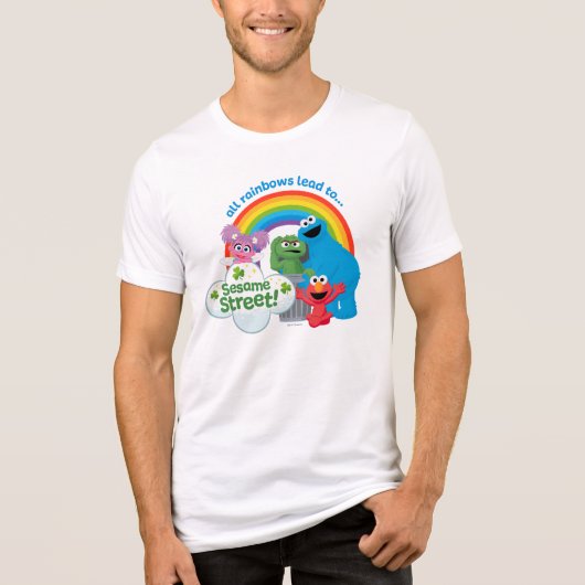 T-shirt En Tri-matière Tous les Rainbows mènent à Sesame Street (Recto)