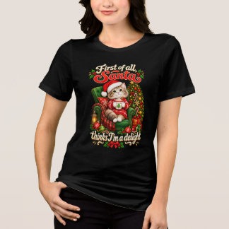 T-shirt En Tri-matière Tout d'abord, je suis un chat de Noël ravissant po