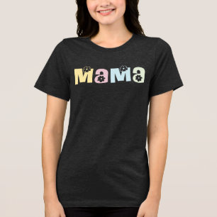 T-shirt En Tri-matière Toute couleur Maman Floral Rétro Mignonne MAMA