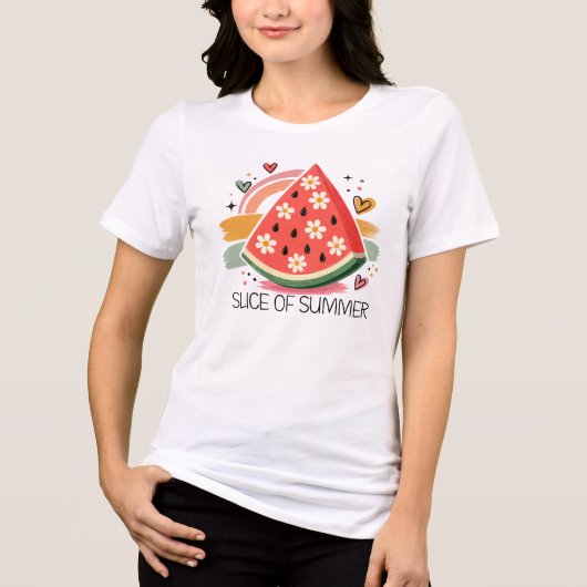 T-shirt En Tri-matière Tranche d'été, Graphisme Tranches de Pastèque (Recto)