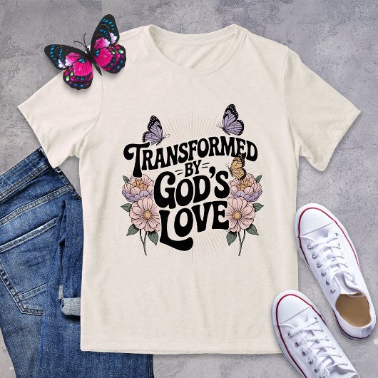 T-shirt En Tri-matière Transformé par le papillon d'amour de Dieu