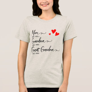 T-shirt En Tri-matière Trendy Custom Year Mom Grandma Great GrandmT-Shirt
