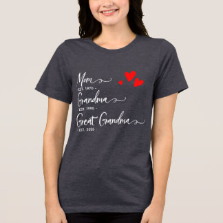 T-shirt En Tri-matière Trendy Custom Year Mom Grandma Great GrandmT-Shirt