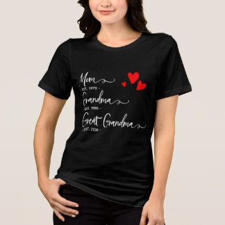 T-shirt En Tri-matière Trendy Custom Year Mom Grandma Great GrandmT-Shirt