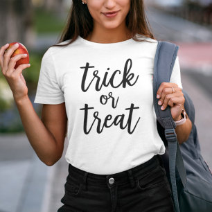 T-shirt En Tri-matière Trick or Treat Écriture Moderne Noire Halloween
