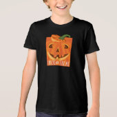 T-shirt En Tri-matière Trick ou traitement Citrouille d'Halloween sculpté (Recto)